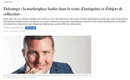 Delcampe : la marketplace leader dans la vente d’antiquités et d’objets de collection (Le point-novembre 2021